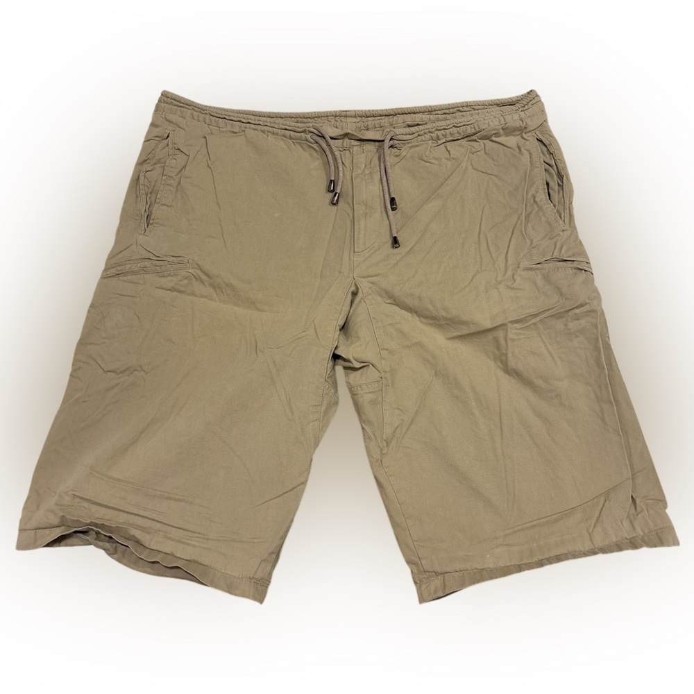 Vintage 90s Gianni Versace Men’s Tan Shorts Size 56 Drawstring Chino Bermuda 38W